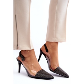 D&A Szpilki Ze Zdobieniem MR1966-11 Czarne 6