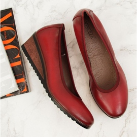 Czółenka na koturnie czerwone Vinceza 2