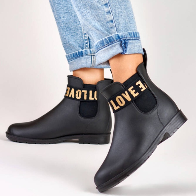 Kalosze damskie matowe czarne S06B/GO 1