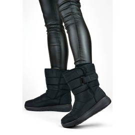 Śniegowce damskie na rzep ocieplane czarne 22T48B 2