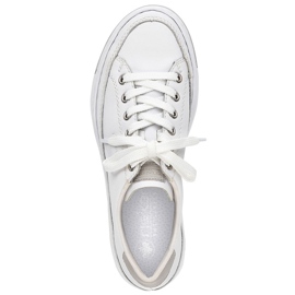Skórzane buty sportowe damskie białe Rieker L8847-80 14