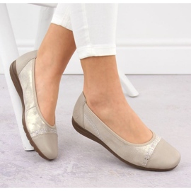 Buty, baleriny Damskie Rieker L9353-62 Beżowe beżowy 24