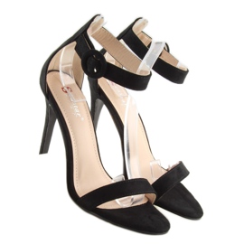 Sandałki na szpilce czarne NF-17 Black 1