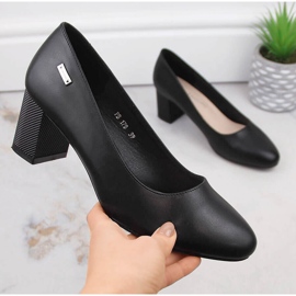 Czółenka na ozdobnym słupku czarne Sergio Leone 1