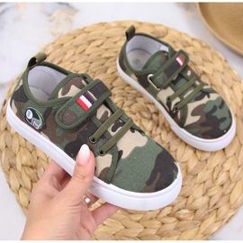 Tenisówki dziecięce na rzep moro Atletico zielone 1