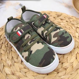 Tenisówki dziecięce na rzep moro Atletico zielone 2