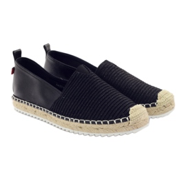 Balerinki espadryle Big star 274196 czarne brązowe 4