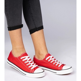 Czerwone klasyczne damskie trampki 2