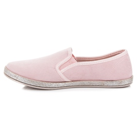 Mckeylor Zamszowe espadryle slip on różowe 1