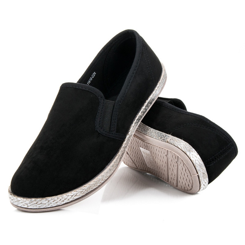 Mckeylor Zamszowe Espadryle Slip On czarne 2