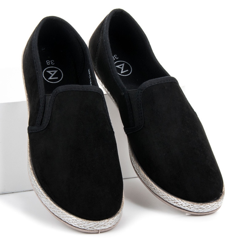 Mckeylor Zamszowe Espadryle Slip On czarne 1