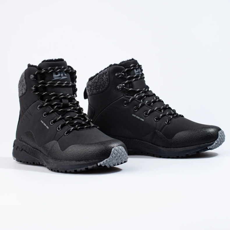 Wysokie buty trekkingowe męskie Dk ocieplane czarne 1