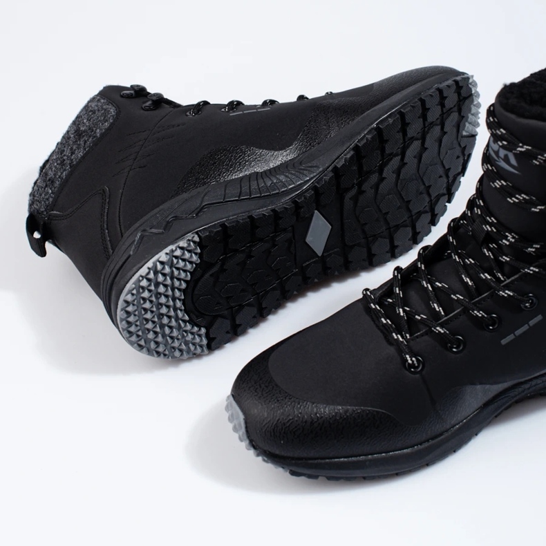 Wysokie buty trekkingowe męskie Dk ocieplane czarne 2