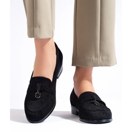 W. Potocki Lordsy damskie Potocki zamszowe czarne 1