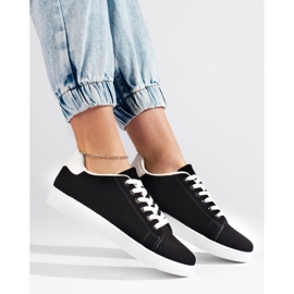 Czarne zamszowe trampki damskie 2