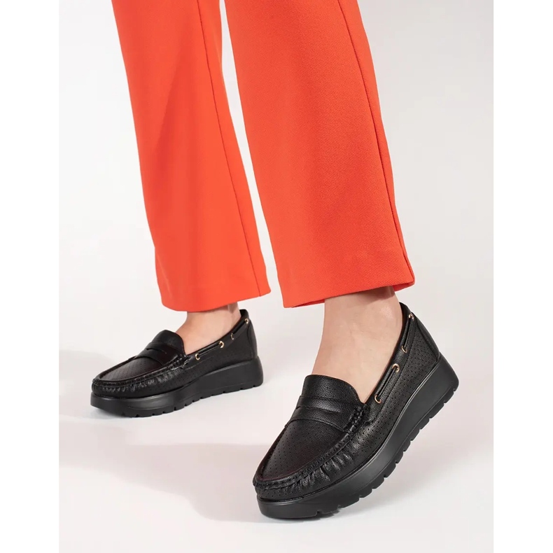 Goodin Stylowe czarne mokasyny damskie 1