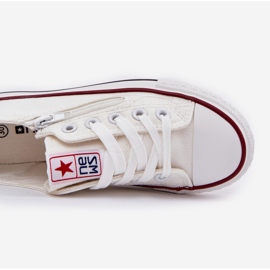 Dziecięce Niskie Trampki Sznurowane Białe 2