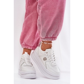 Damskie Buty Sportowe Na Platformie Białe 2