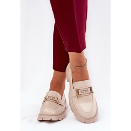 Mokasyny Damskie Z Eko Skóry Beżowe beżowy 2
