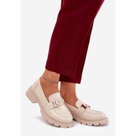 Mokasyny Damskie Z Eko Skóry Beżowe beżowy 1