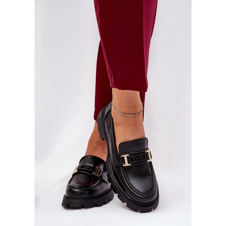 Mokasyny Damskie Z Eko Skóry Czarne 2