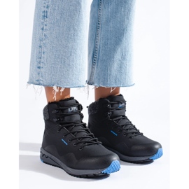 Ocieplane wysokie buty trekkingowe damskie DK czarne 2