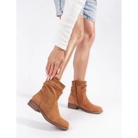 Brązowe botki kowbojki damskie 1