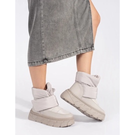 Seastar Szare ocieplane śniegowce damskie na grubej podeszwie 1