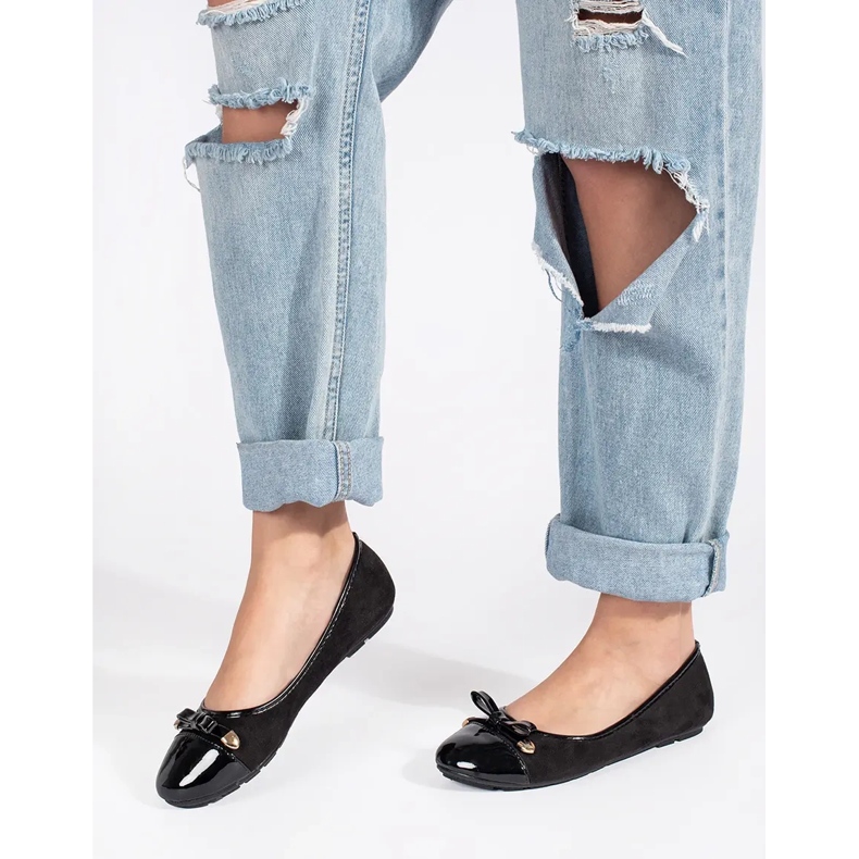 Czarne płaskie balerinki 2