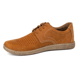 KOMODO Buty męskie skórzane Casual 933/L/2 rude pomarańczowe 1