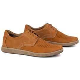 KOMODO Buty męskie skórzane Casual 933/L/2 rude pomarańczowe 3