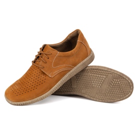 KOMODO Buty męskie skórzane Casual 933/L/2 rude pomarańczowe 4