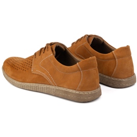 KOMODO Buty męskie skórzane Casual 933/L/2 rude pomarańczowe 5
