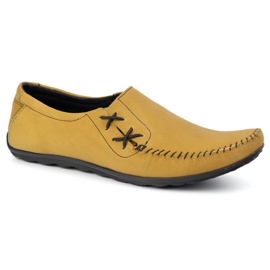 Olivier Buty męskie mokasyny skórzane wsuwane 306KZ camel żółte 2