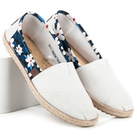 Mckeylor Espadryle w kwiaty białe 1