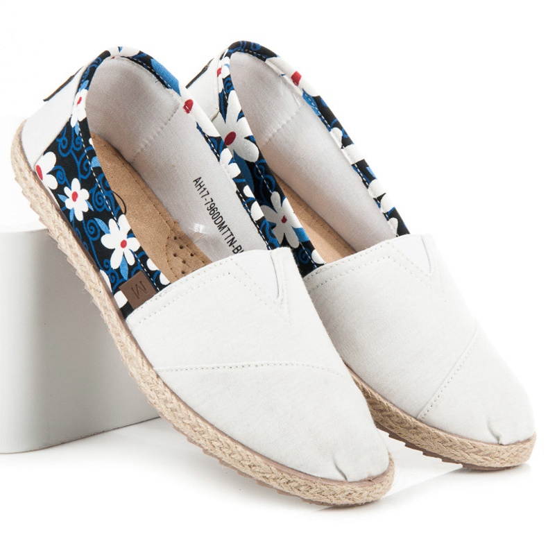 Mckeylor Espadryle w kwiaty białe 1