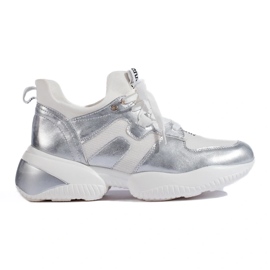 Weide Biało-srebrne Sneakersy białe 2