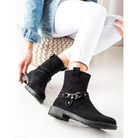 Klasyczne zamszowe workery czarne 2