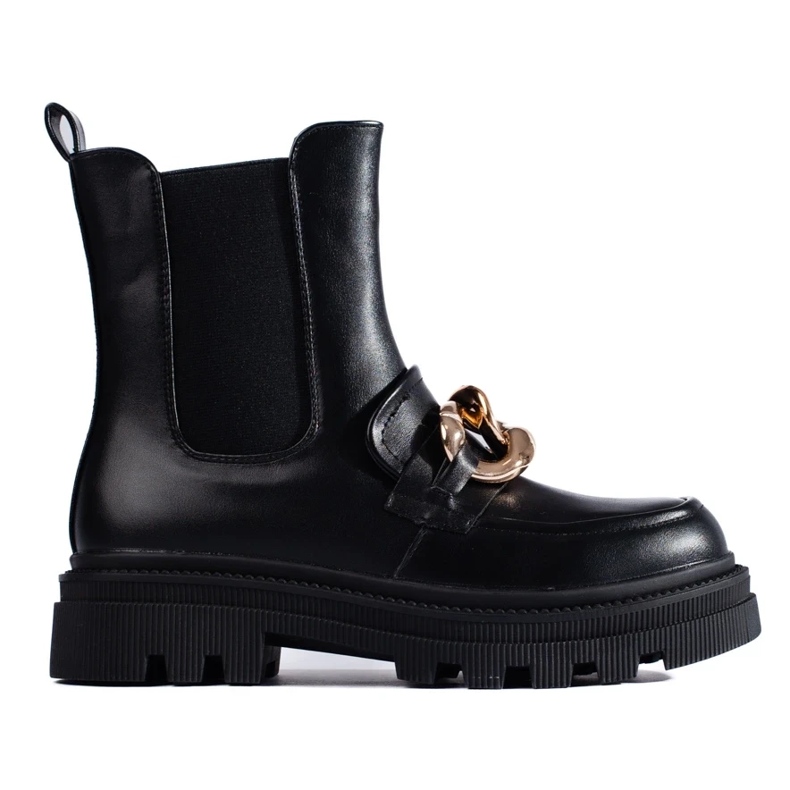 Workery na platformie czarne 1