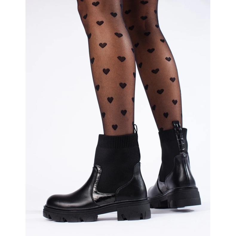 Wsuwane botki czarne 1