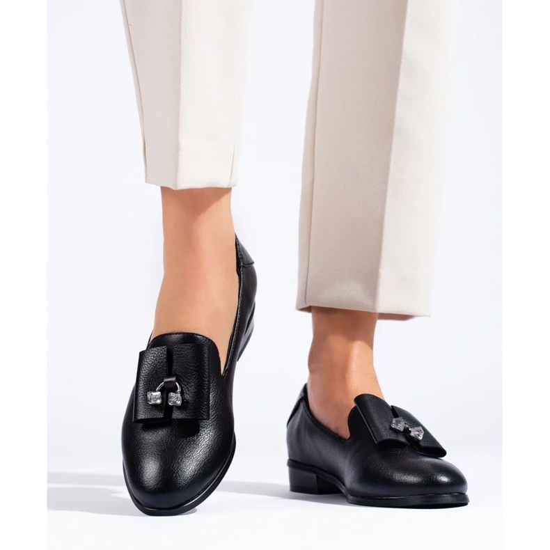 W. Potocki Półbuty z kryształkami Potocki czarne 2