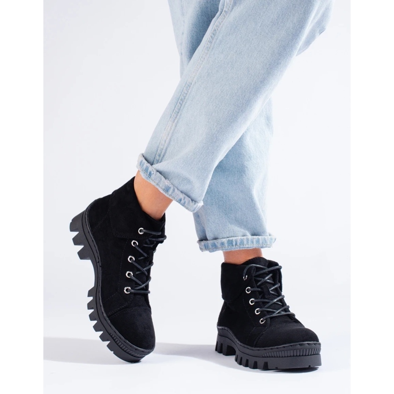 S. BARSKI Czarne traperki S.Barski 1