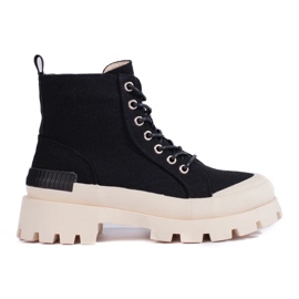 S. BARSKI Traperki na platformie S.Barski czarne 2