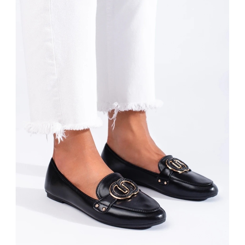 Diamantique Mokasyny Z Ozdobą czarne 1