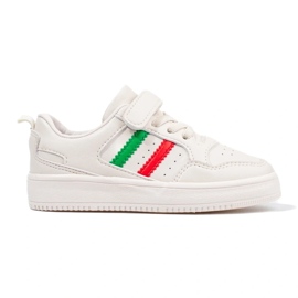 Sneakersy dziecięce białe z paskami 3