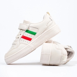 Sneakersy dziecięce białe z paskami 1
