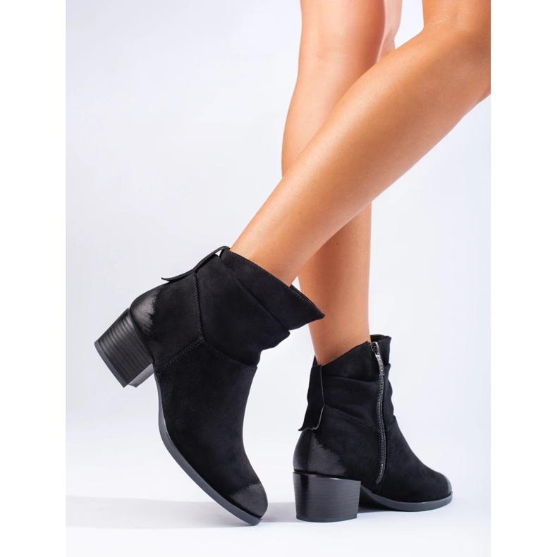 W. Potocki Wsuwane botki damskie Potocki czarne 2