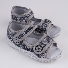 Kapcie chłopięce Viggami Jaś stemple szare 2