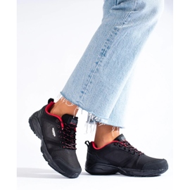 Buty trekkingowe damskie DK czarno czerwone czarne 3