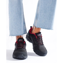 Buty trekkingowe damskie DK czarno czerwone czarne 4